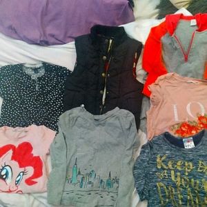 Kids Size 8 - lot of 7- shirts and one vest